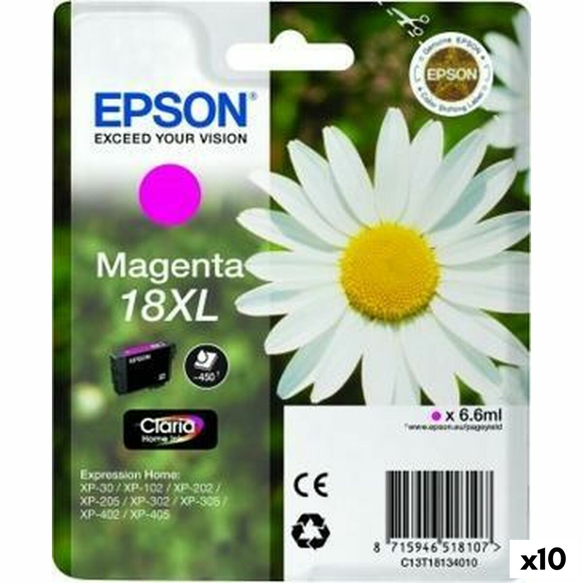 Cartucho de Tinta Original Epson  Nº18XL Magenta (10 Unidades) (1 unidad)