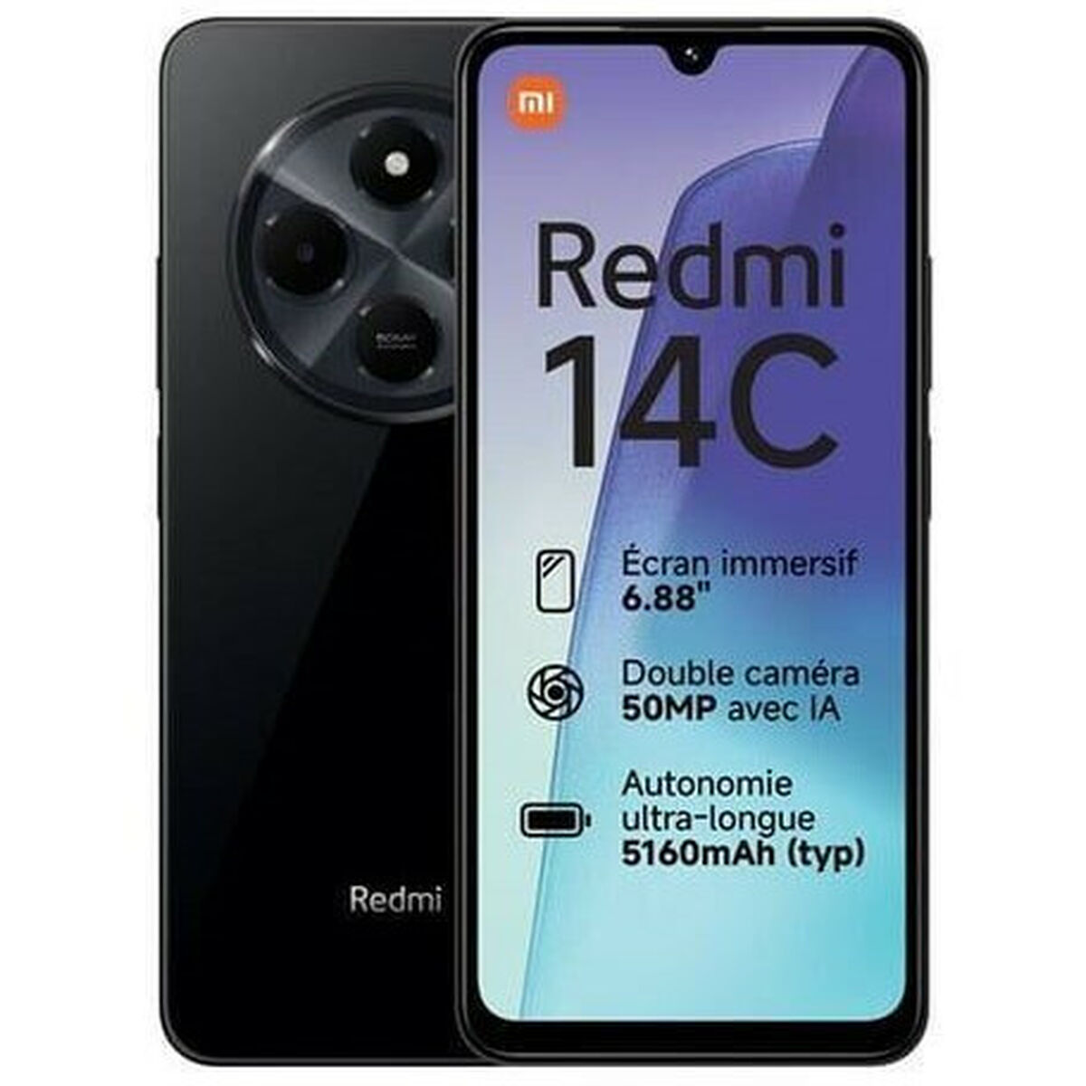 Smartphone Xiaomi Redmi 14C 6,88" Octa Core 8 GB RAM 256 GB Negro