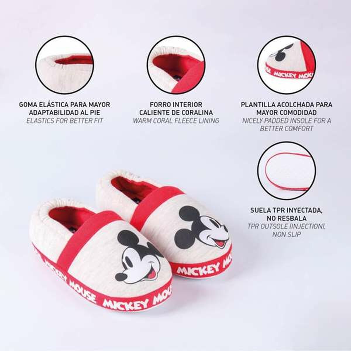 Zapatillas de Estar por Casa Mickey Mouse Gris claro 28-29