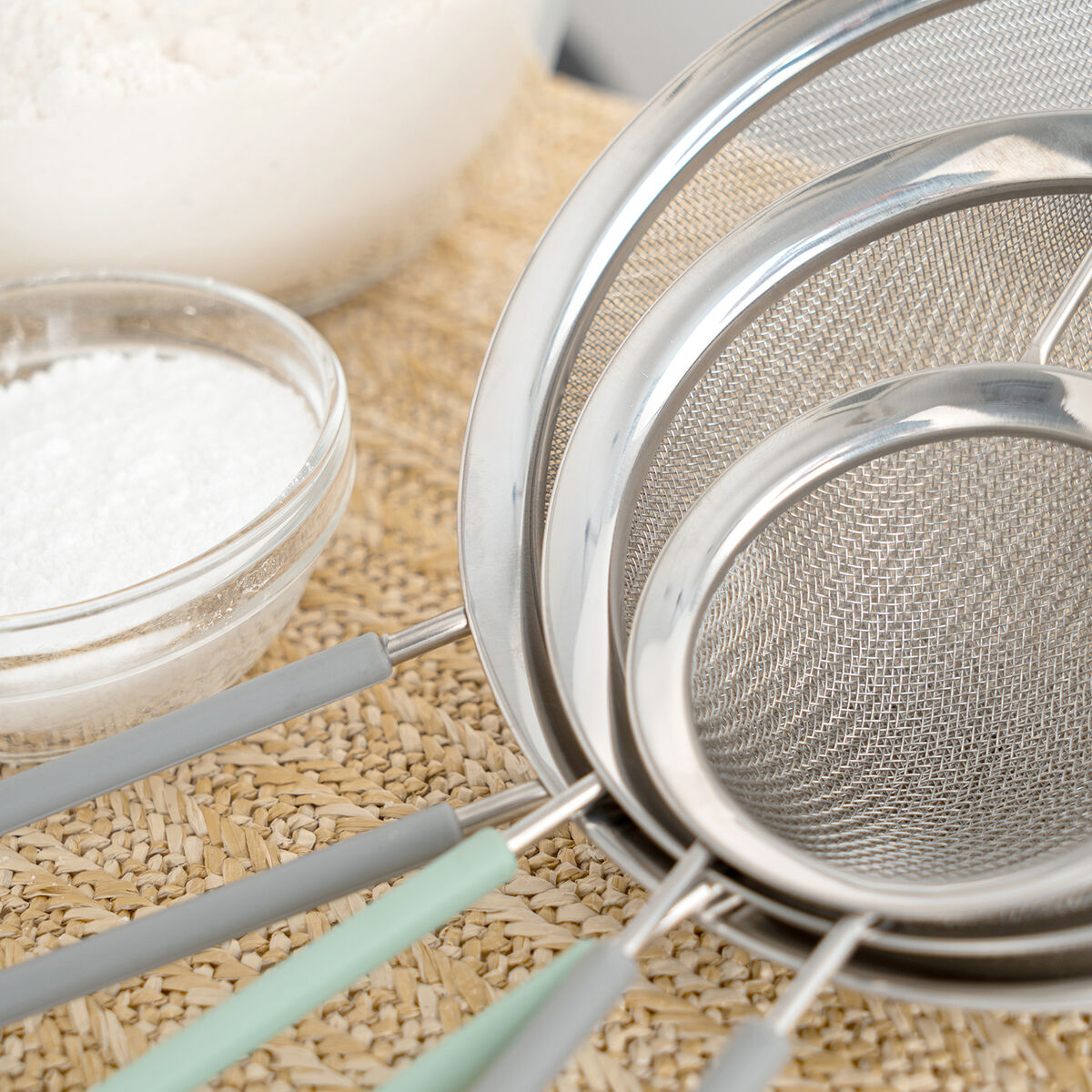 Set de Coladores Quid Ozon Metal 16 cm 12 cm 8 cm 3 Unidades