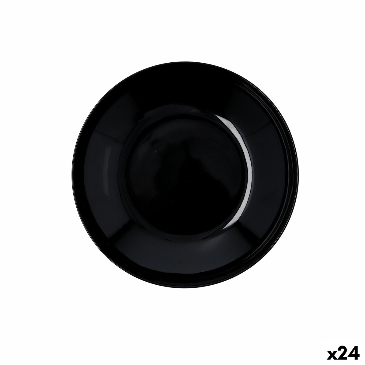 Plato Hondo Quid Select Basic Negro Melamina 23 cm (24 Unidades)