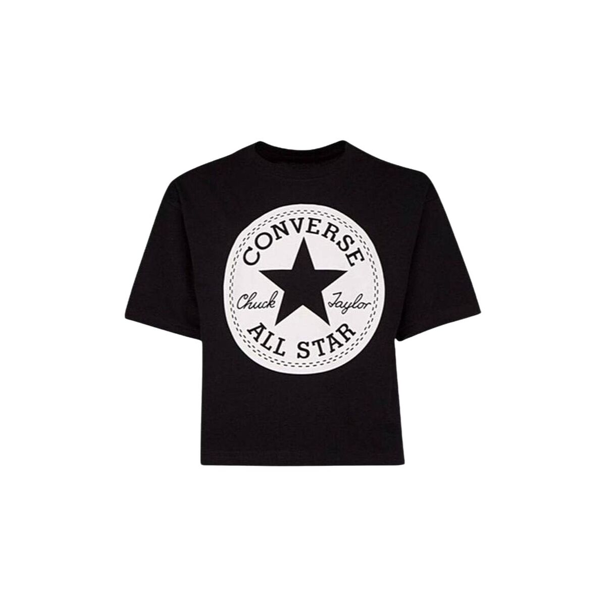 Camiseta de Manga Corta Infantil Converse Signature Chuck Patch Boxy Tee Negro