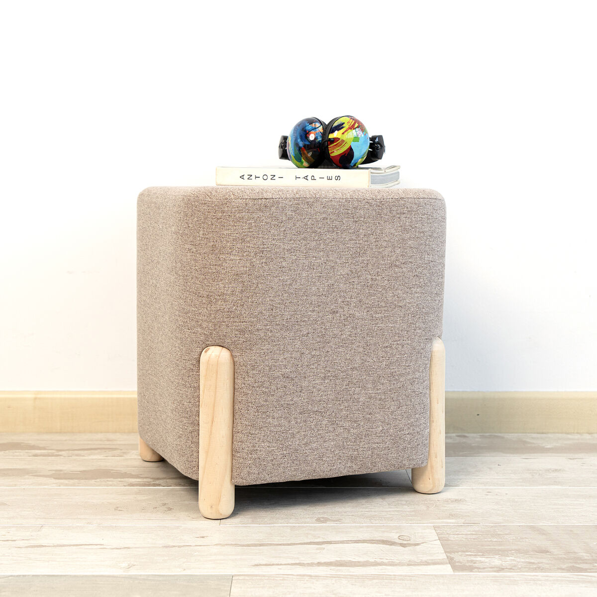 Puff Vinthera Moa Marrón Madera 34 x 34 x 38 cm (2 Unidades)