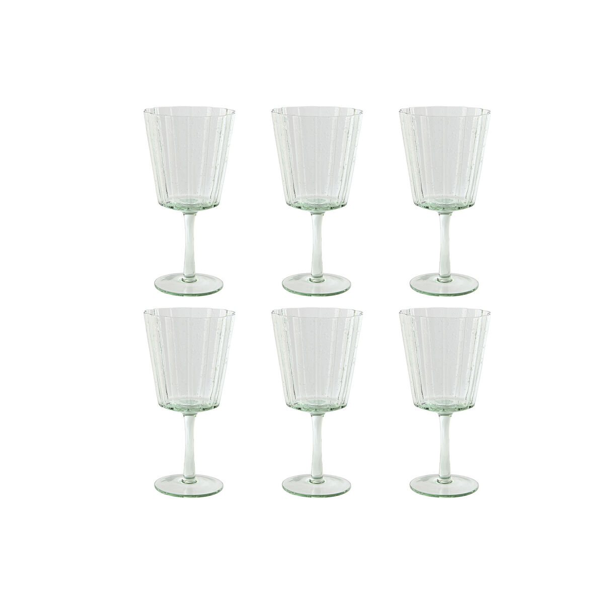Set de Copas Home ESPRIT Verde Cristal 9 x 9 x 17,8 cm (6 Unidades)
