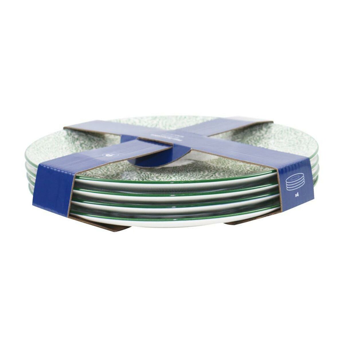 Set de Platos Home ESPRIT Azul Gres Mandala Árabe 27 x 27 x 2,8 cm