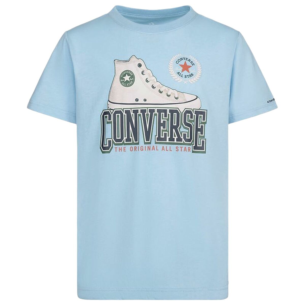 Camiseta de Manga Corta Infantil Converse Script Sneaker Gfx Azul cielo