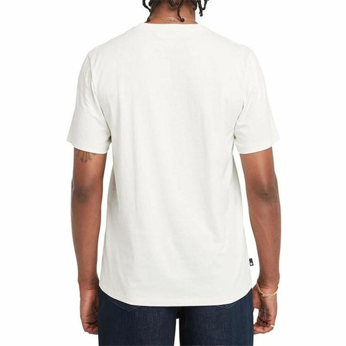 Camiseta de Manga Corta Hombre Timberland Kennebec River Camo Linear Logo Blanco