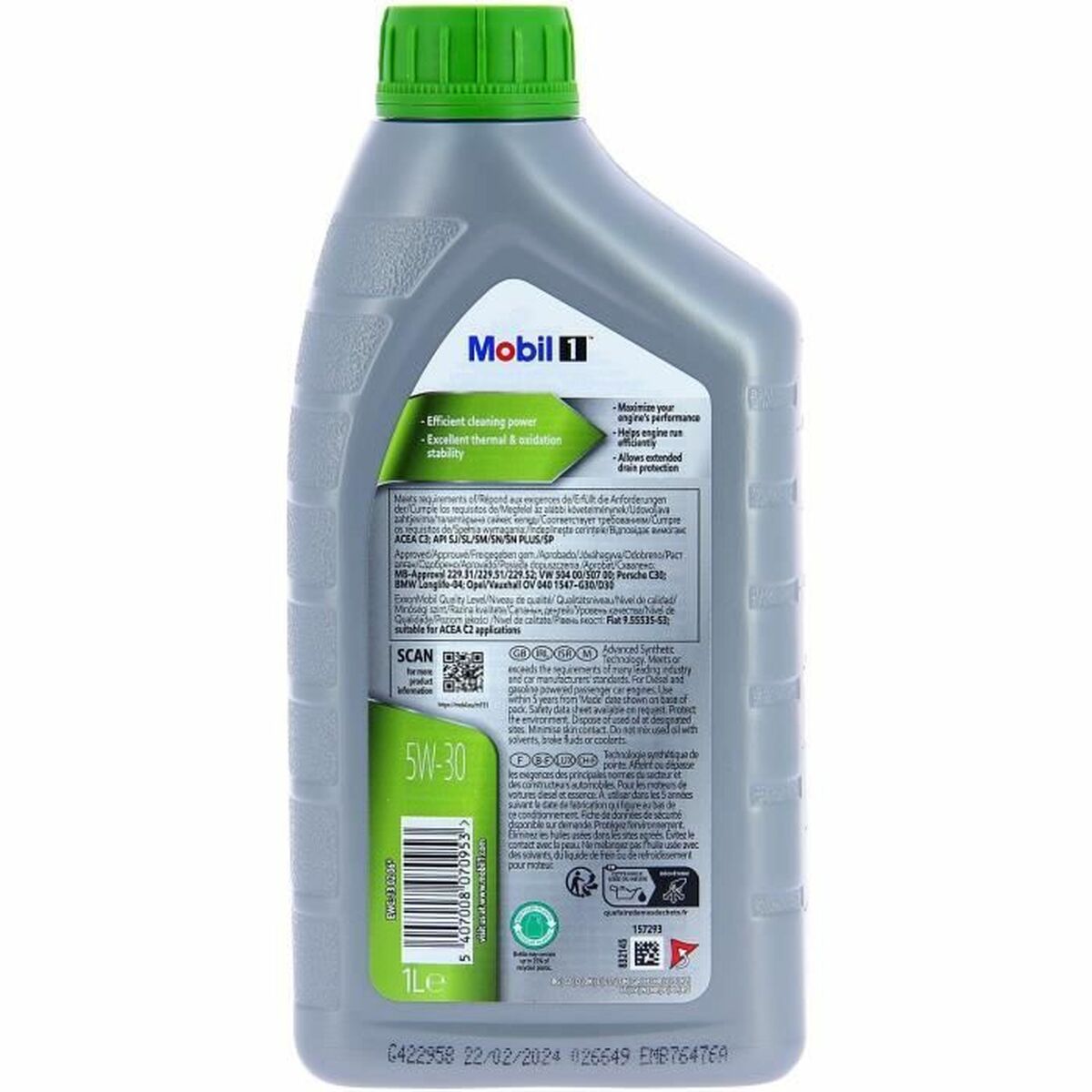 Aceite de Motor para Coche Mobil 5W30 ESP 5W30 1 L