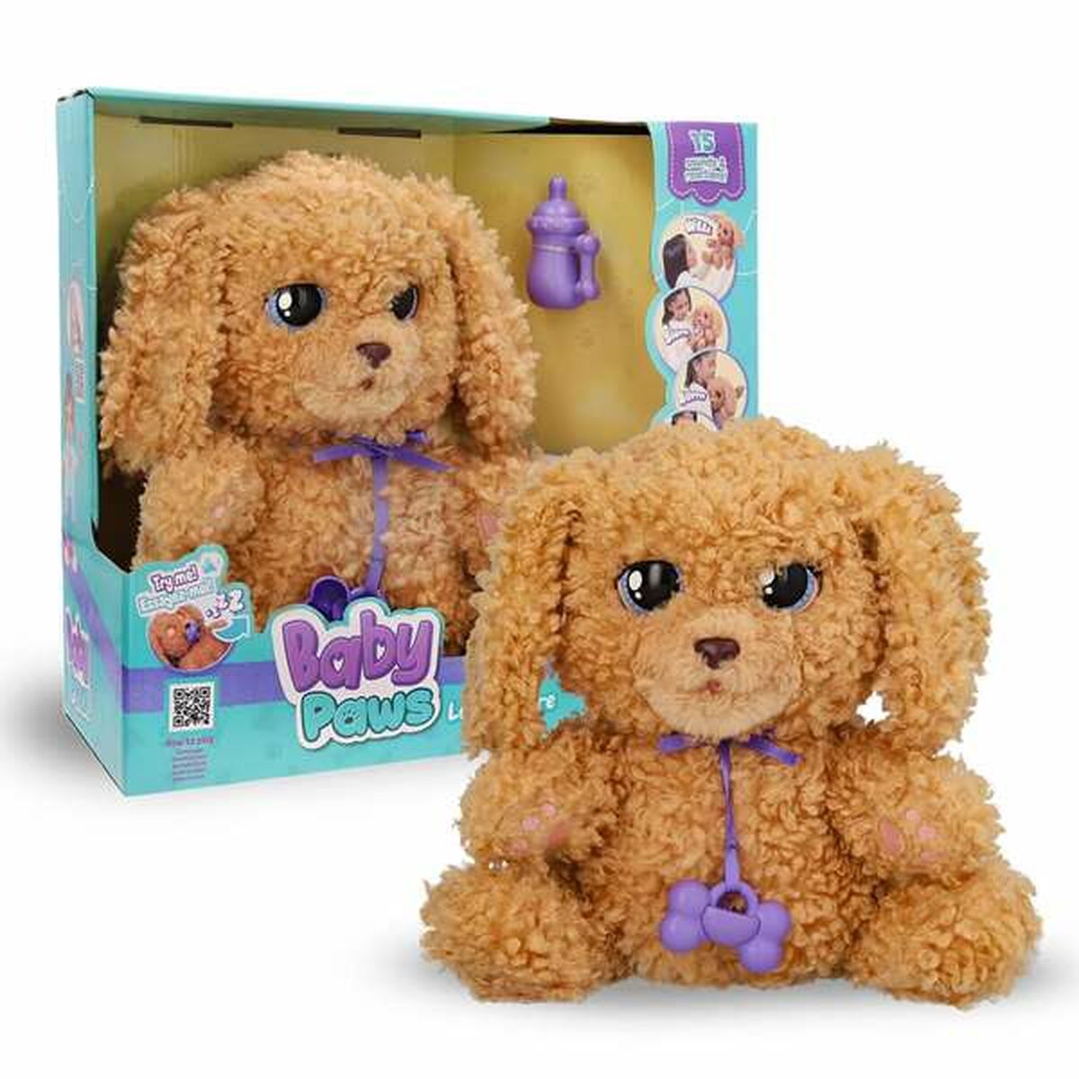 Peluche con Sonido IMC Toys Baby Paw 20 x 29 x 13 cm Multicolor