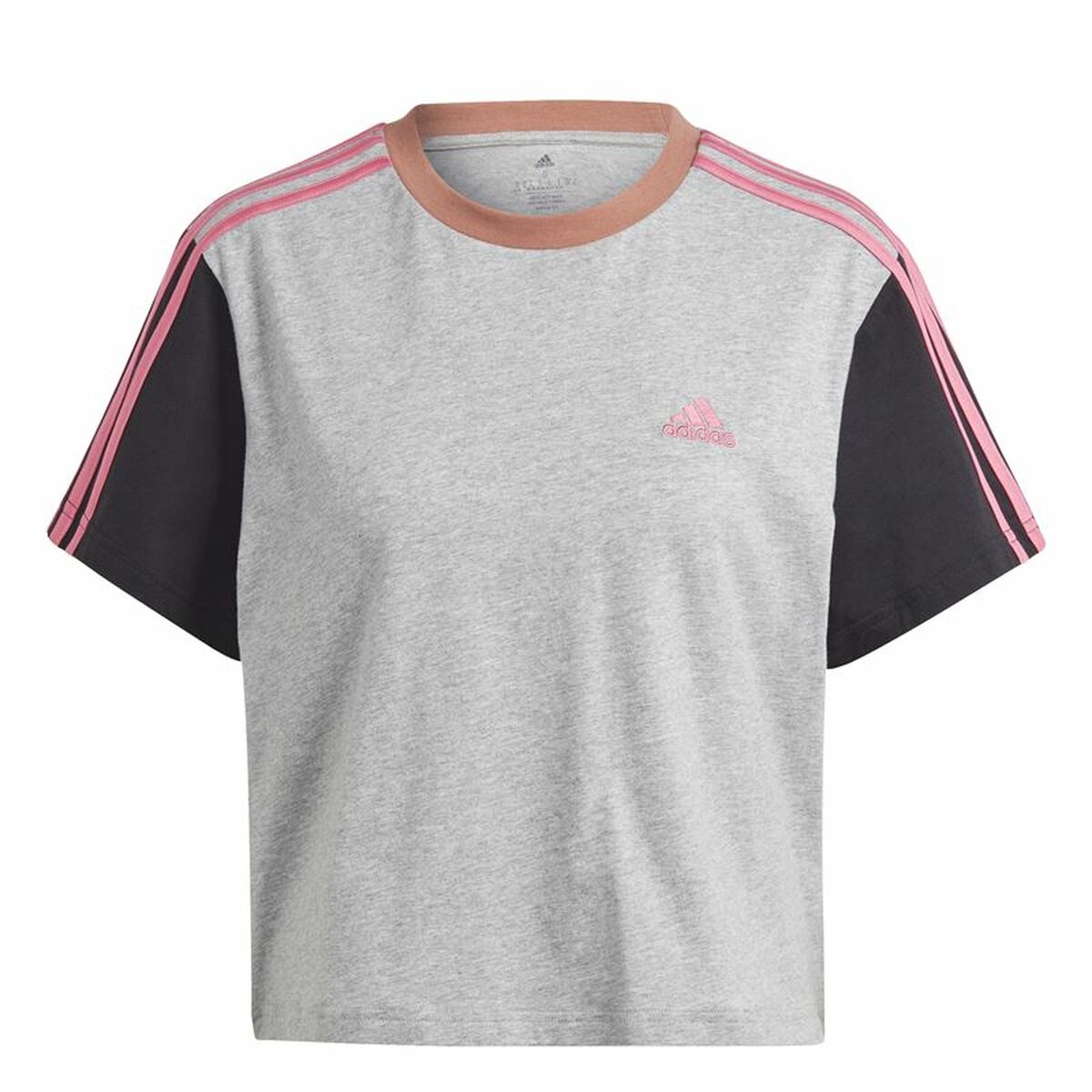 Camiseta de Manga Corta Mujer Adidas 3S Cr Gris