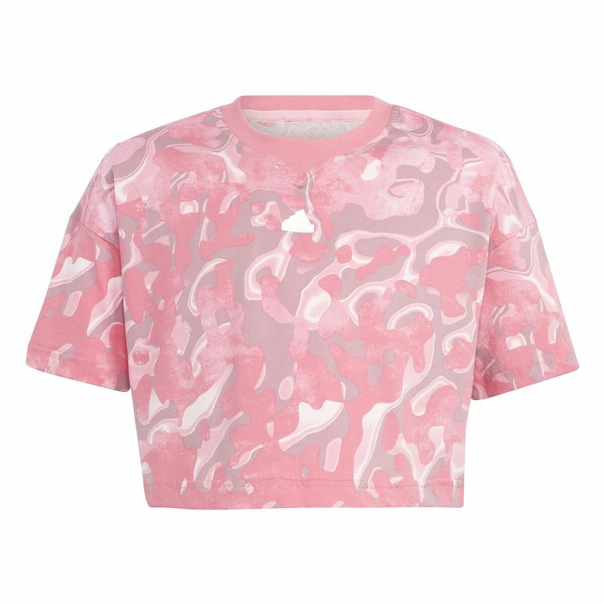 Camiseta de Manga Corta Infantil Adidas Jg Fi Aop Rosa