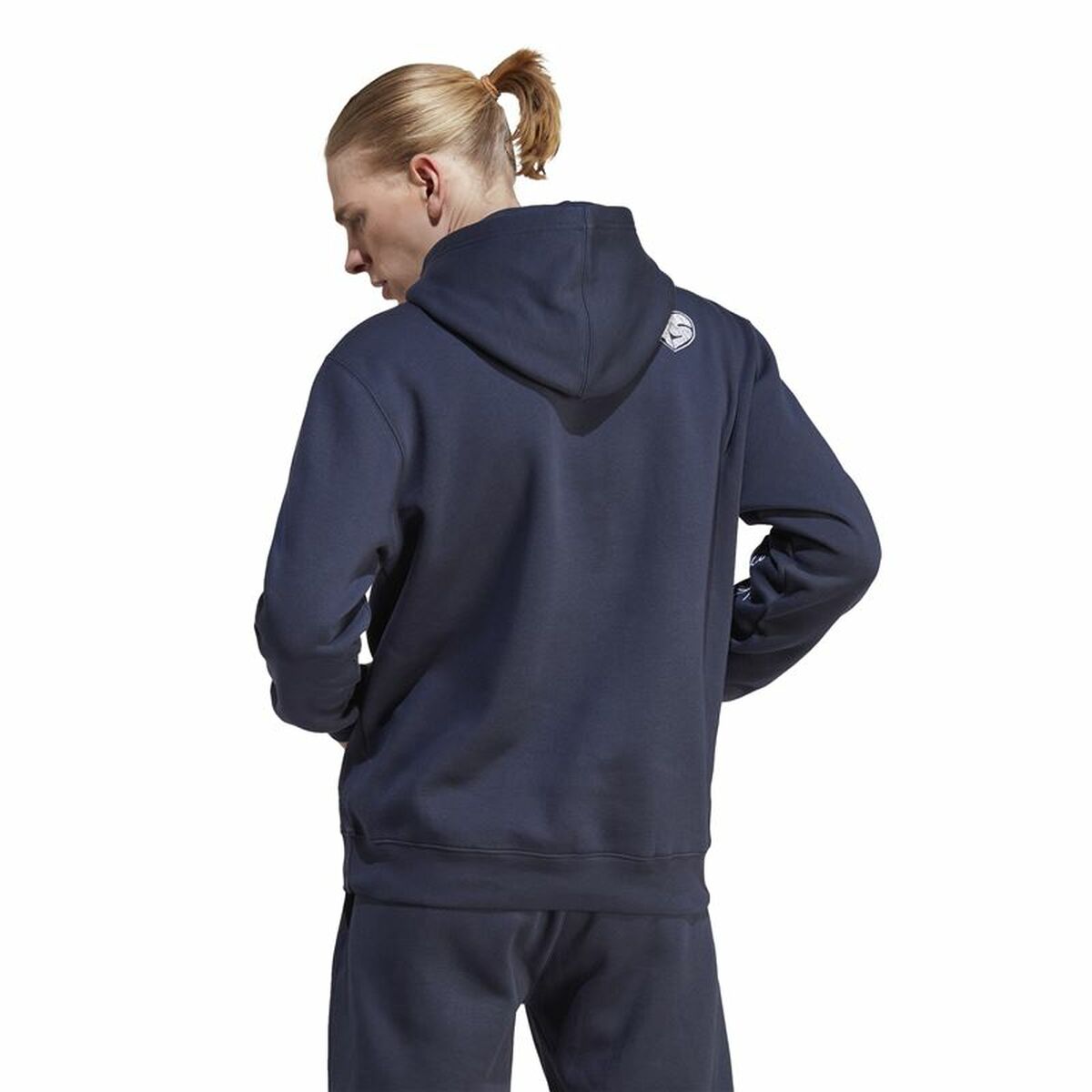 Sudadera con Capucha Hombre Adidas Bl Fl Hd Q3 Fl Azul Azul marino