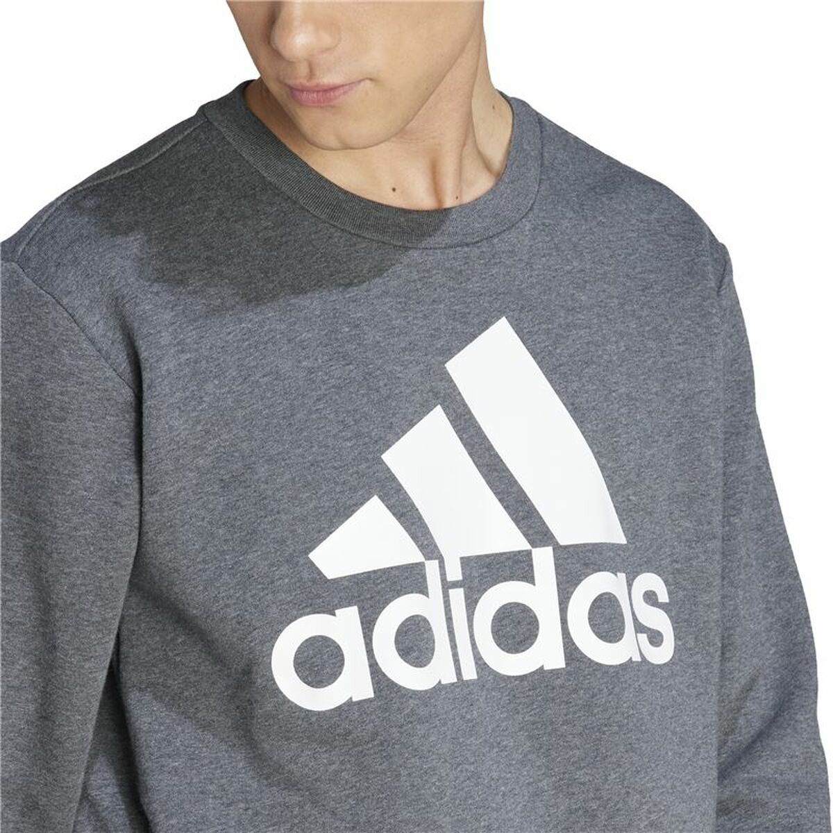 Sudadera sin Capucha Hombre Adidas Bl Fl  Gris
