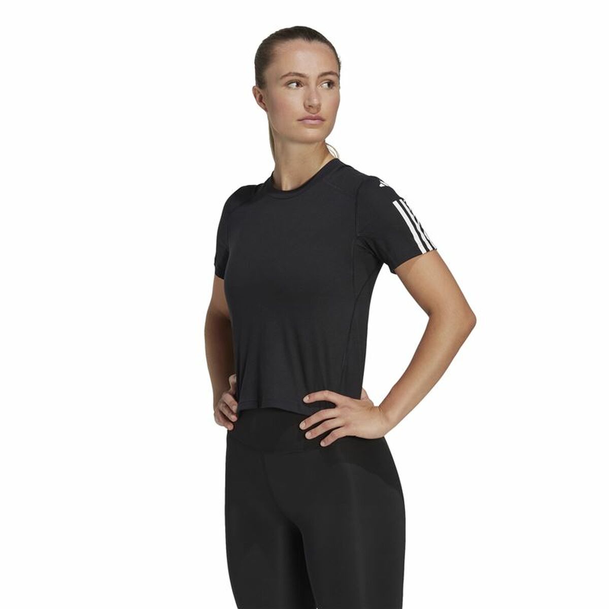 Camiseta de Manga Corta Mujer Adidas Powerreact Negro