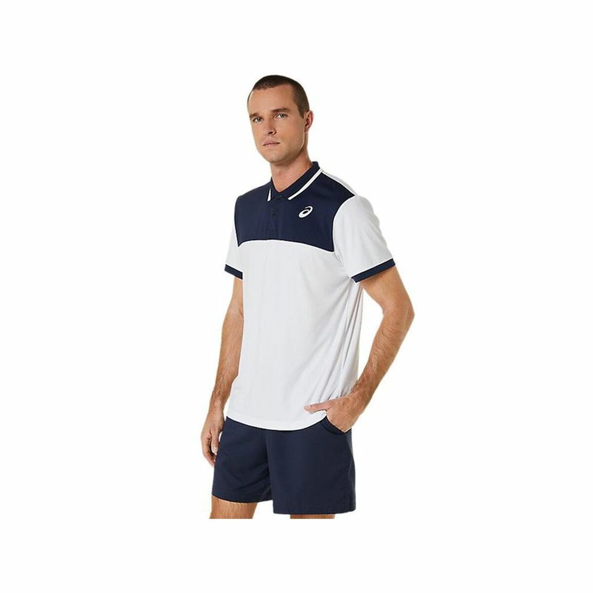 Polo de Manga Corta Hombre Asics Court Blanco