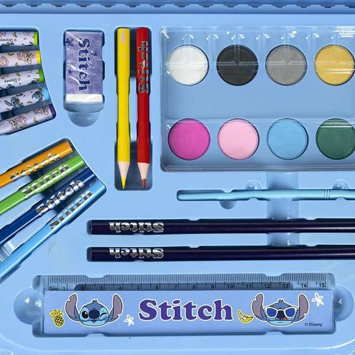 Set de Papelería Stitch Azul Maletín