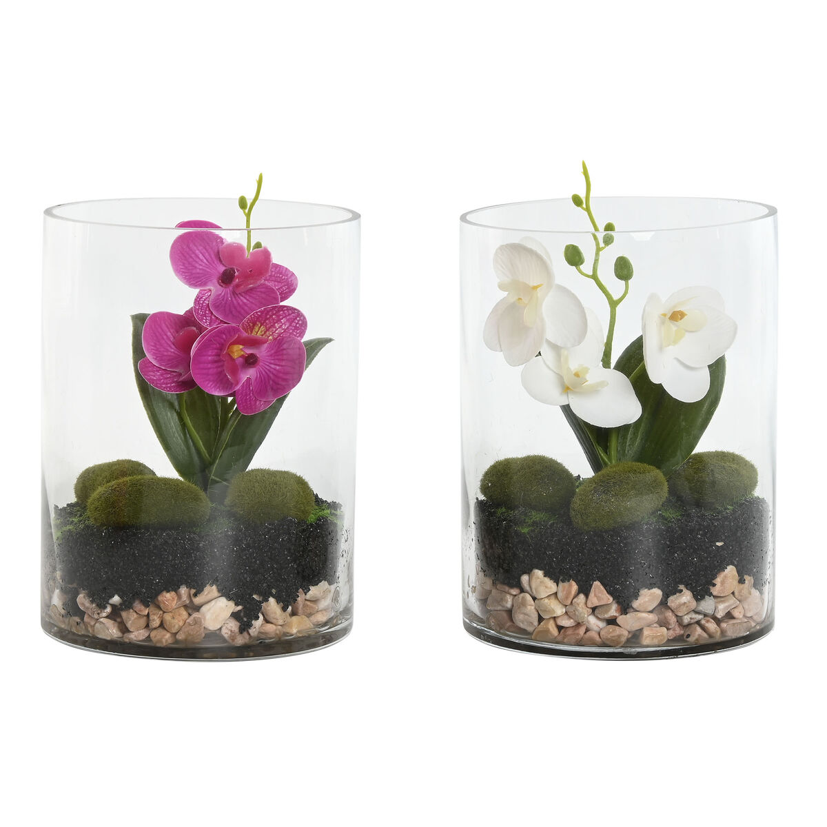 Planta Decorativa Home ESPRIT PVC Cristal 15 x 15 x 20 cm (2 Unidades)