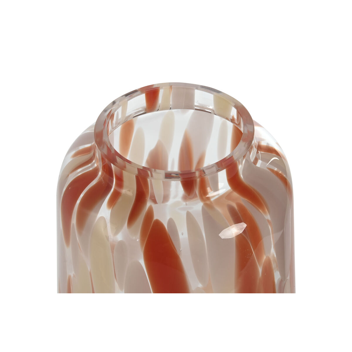 Jarrón Home ESPRIT Crema Terracota Cristal Moderno 12,5 x 12,5 x 30 cm