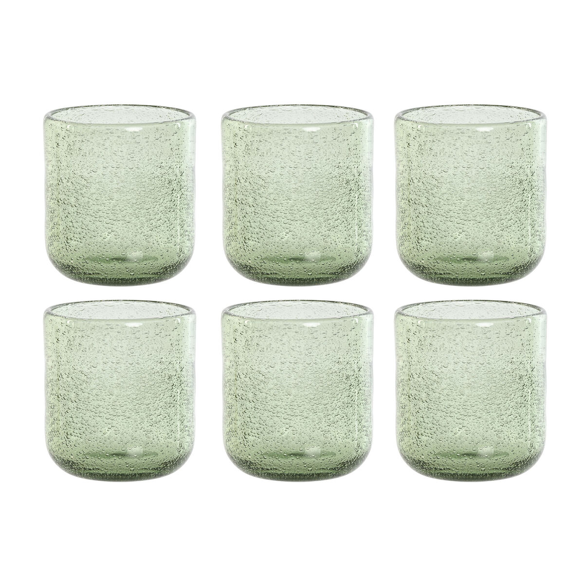 Set de Vasos Home ESPRIT Verde Cristal 320 ml (6 Unidades)