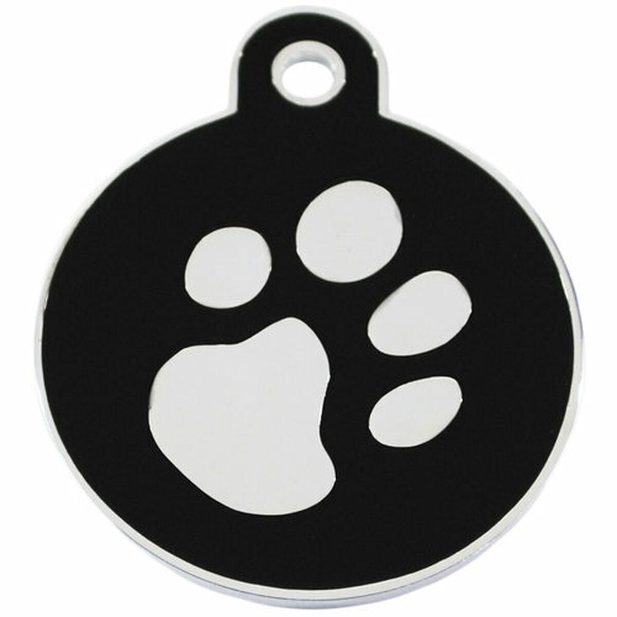 Placa identificativa para collar Imarc Circle Negro Plateado