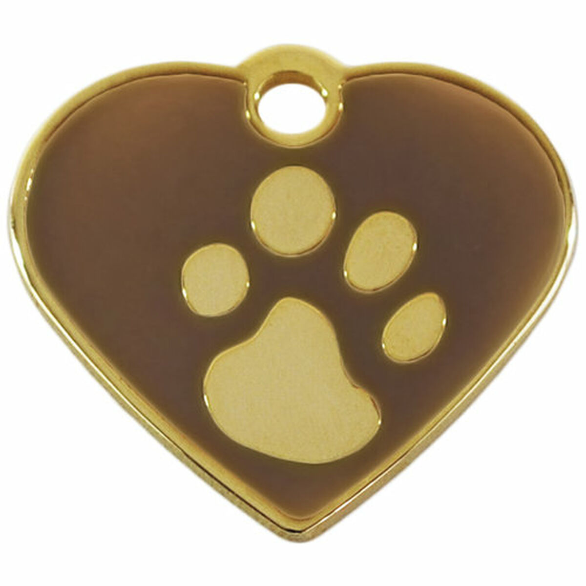 Placa identificativa para collar Imarc Heart Marrón Dorado