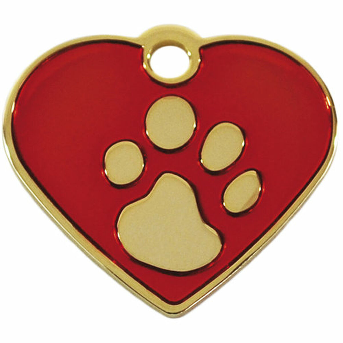 Placa identificativa para collar Imarc Heart Rojo Dorado