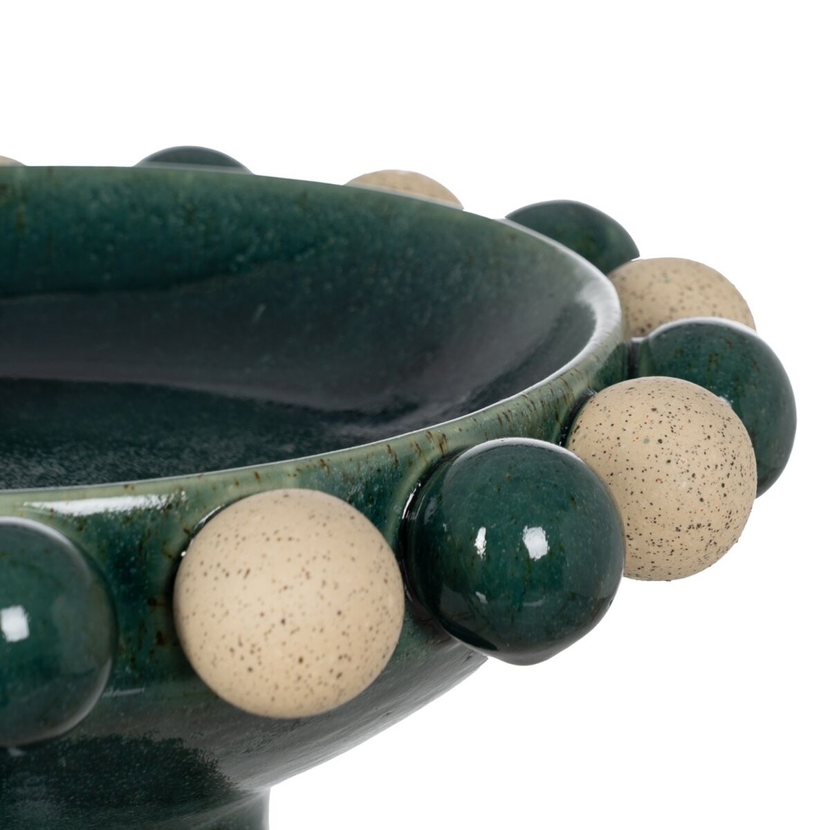 Centro de Mesa Blanco Verde Cerámica