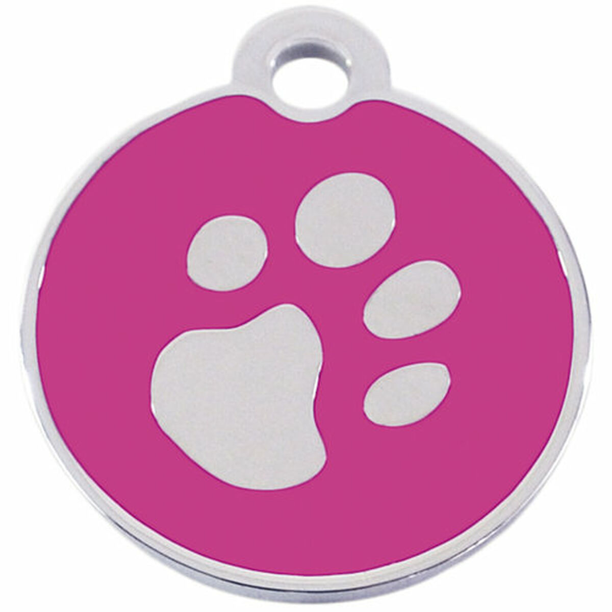 Placa identificativa para collar Imarc Circle Rosa Plateado