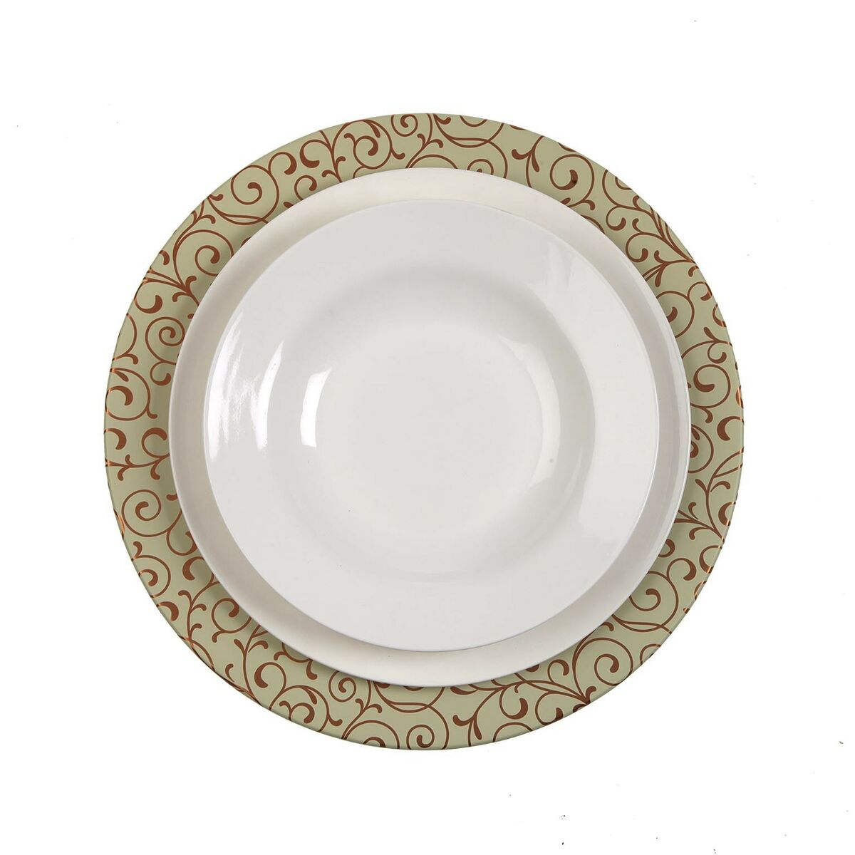 Bajo Plato Versa Serpentine Metal 33 x 1,5 x 33 cm