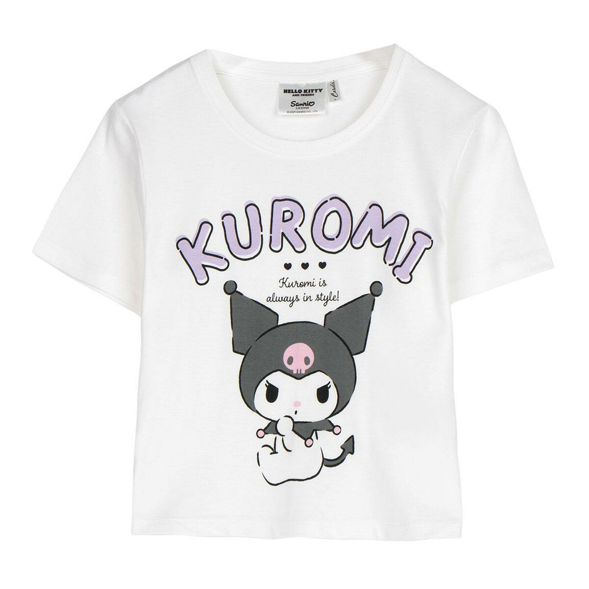 Camiseta de Manga Corta Infantil Hello Kitty Blanco