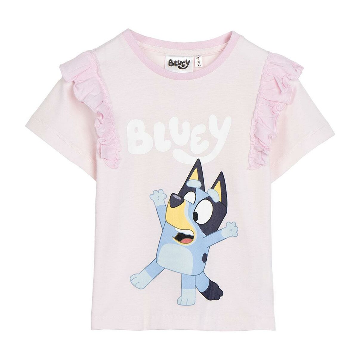 Camiseta de Manga Corta Infantil Bluey Rosa claro