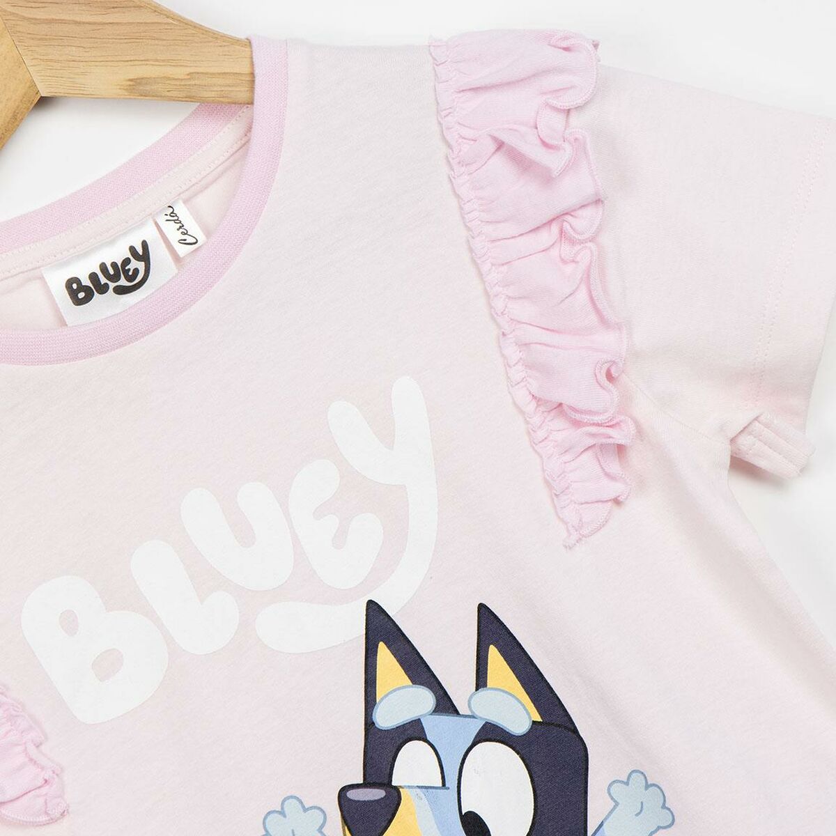 Camiseta de Manga Corta Infantil Bluey Rosa claro