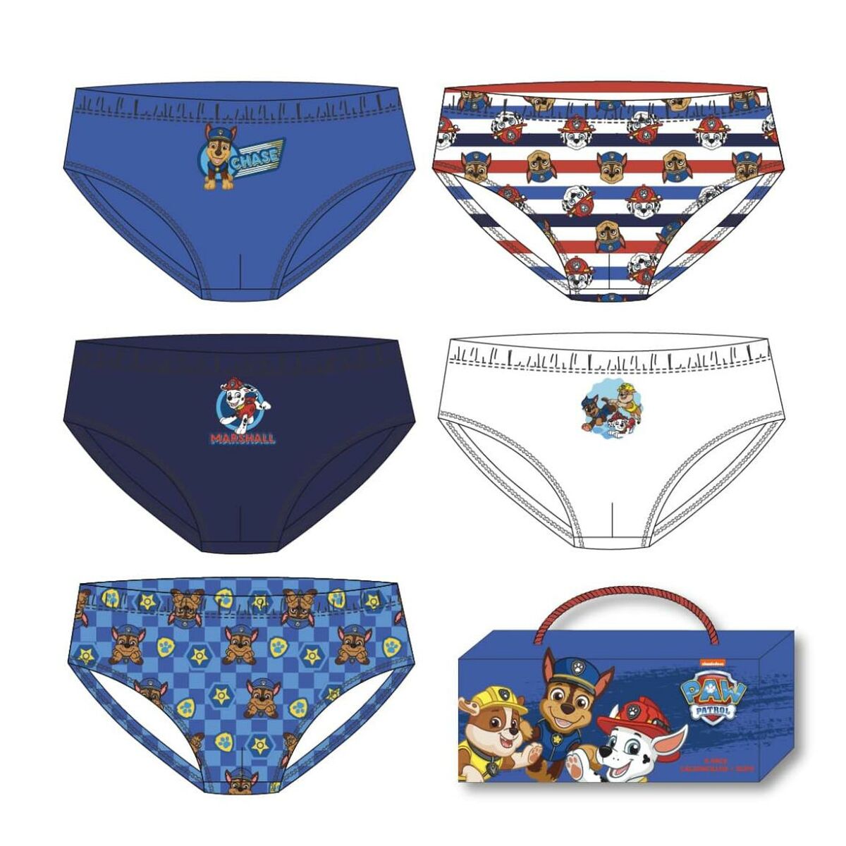 Pack de Calzoncillos The Paw Patrol Multicolor 5 Unidades