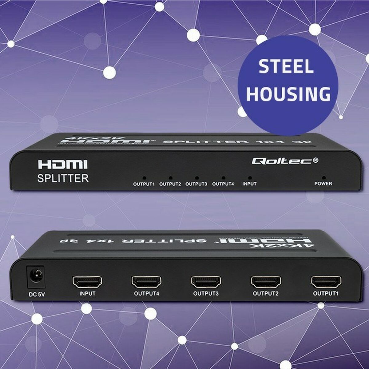 Switch HDMI Qoltec 51798 Negro