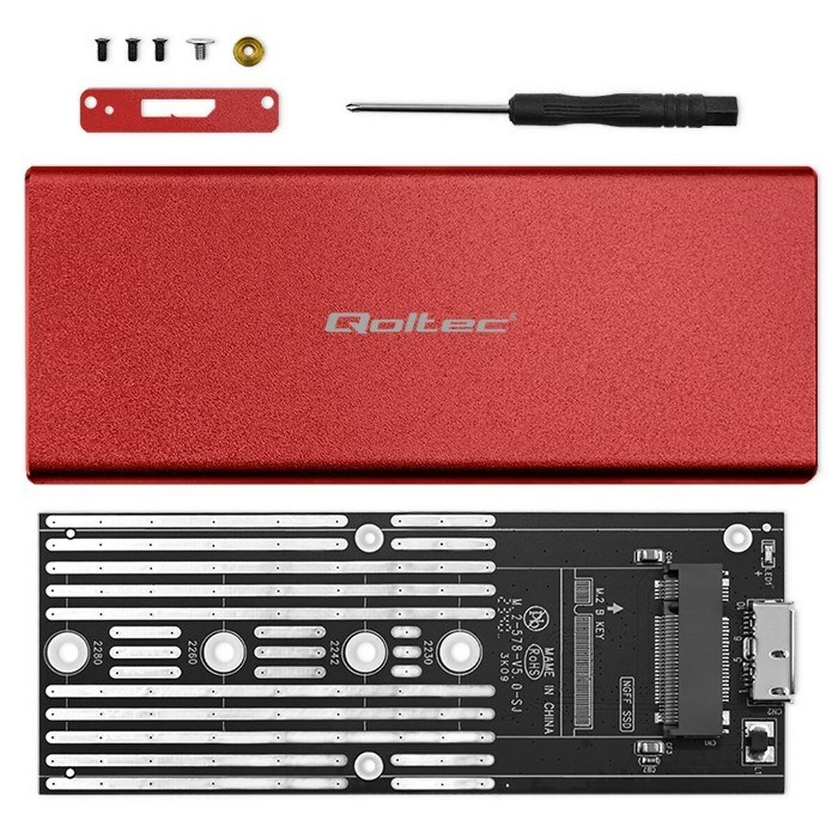 Caja Externa Qoltec 51831 Rojo