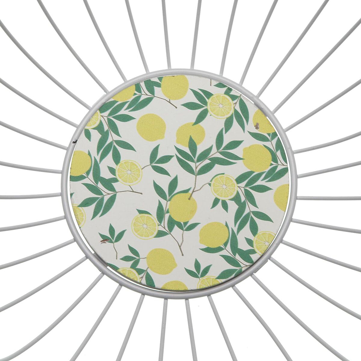 Cesta Multiusos Versa Blanco Metal Acero Madera MDF 28 x 11 x 28 cm