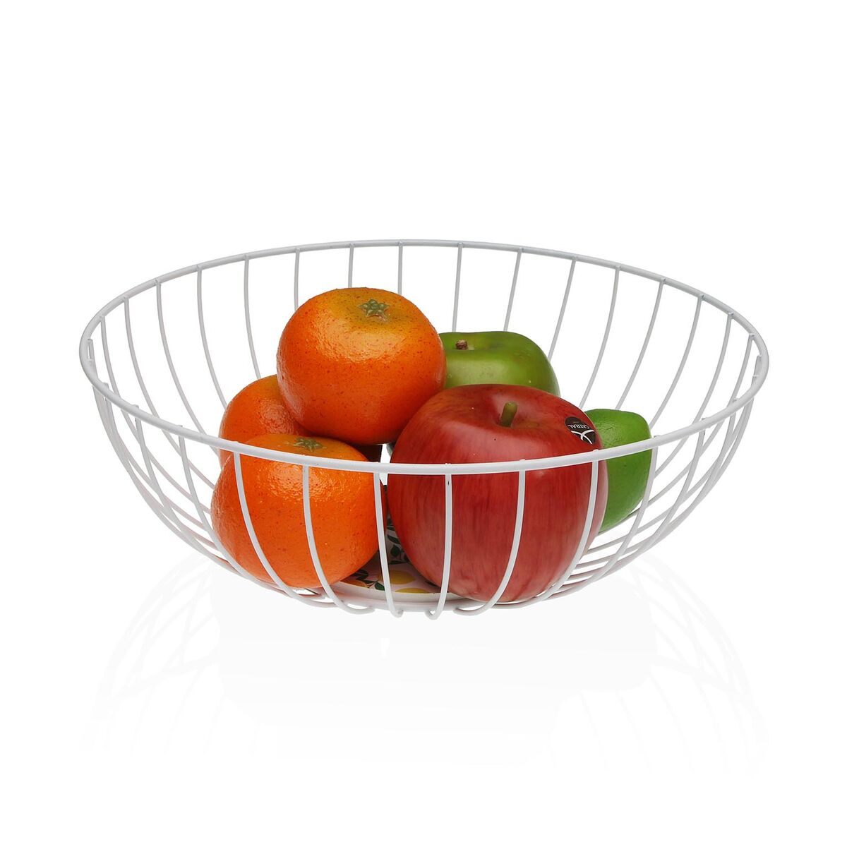 Cesta Multiusos Versa Blanco Metal Acero Madera MDF 28 x 11 x 28 cm