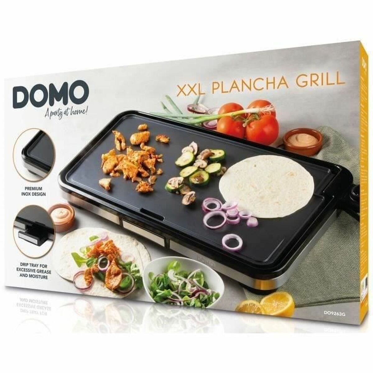 Plancha de Cocina DOMO DO9263G Negro Gris noir