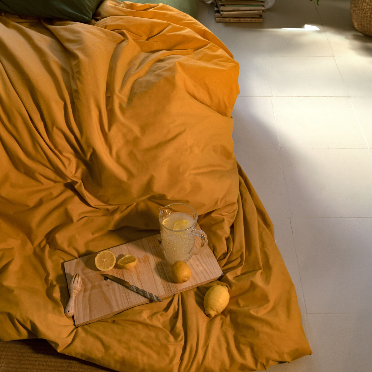 Funda Nórdica HappyFriday BASIC Mostaza Cama de 80 140 x 200 cm 28 x 4 x 38 cm