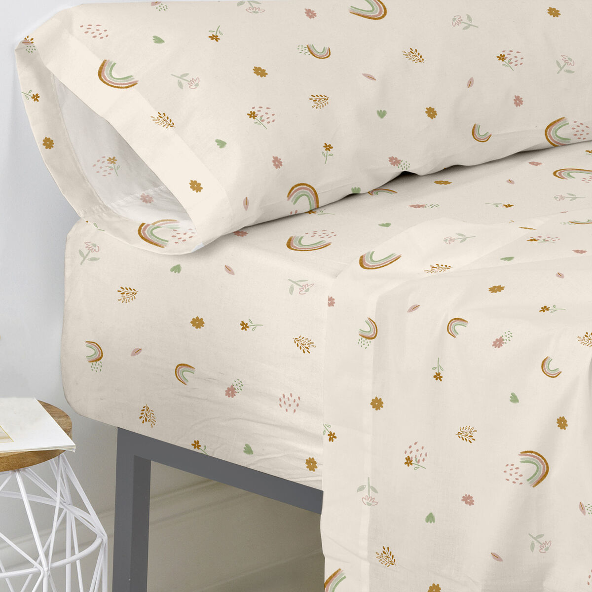 Sábana Bajera Ajustable HappyFriday HAPPYFRIDAY MINI Multicolor Cama de 90 28 x 2 x 38 cm 90 x 200 x 32 cm