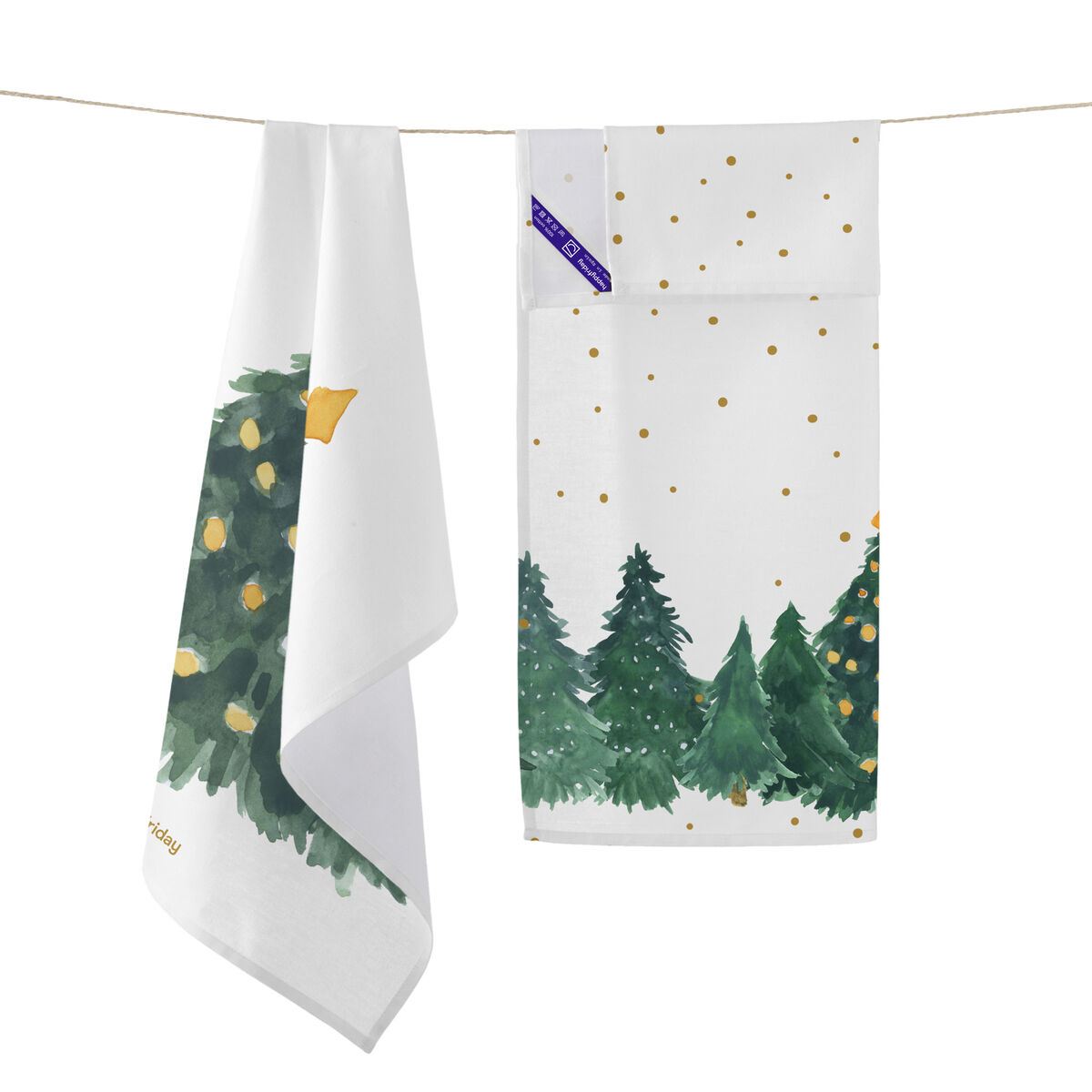 Paño de Cocina HappyFriday XMAS Multicolor 70 x 50 cm 15 x 1 x 38 cm (2 Piezas)