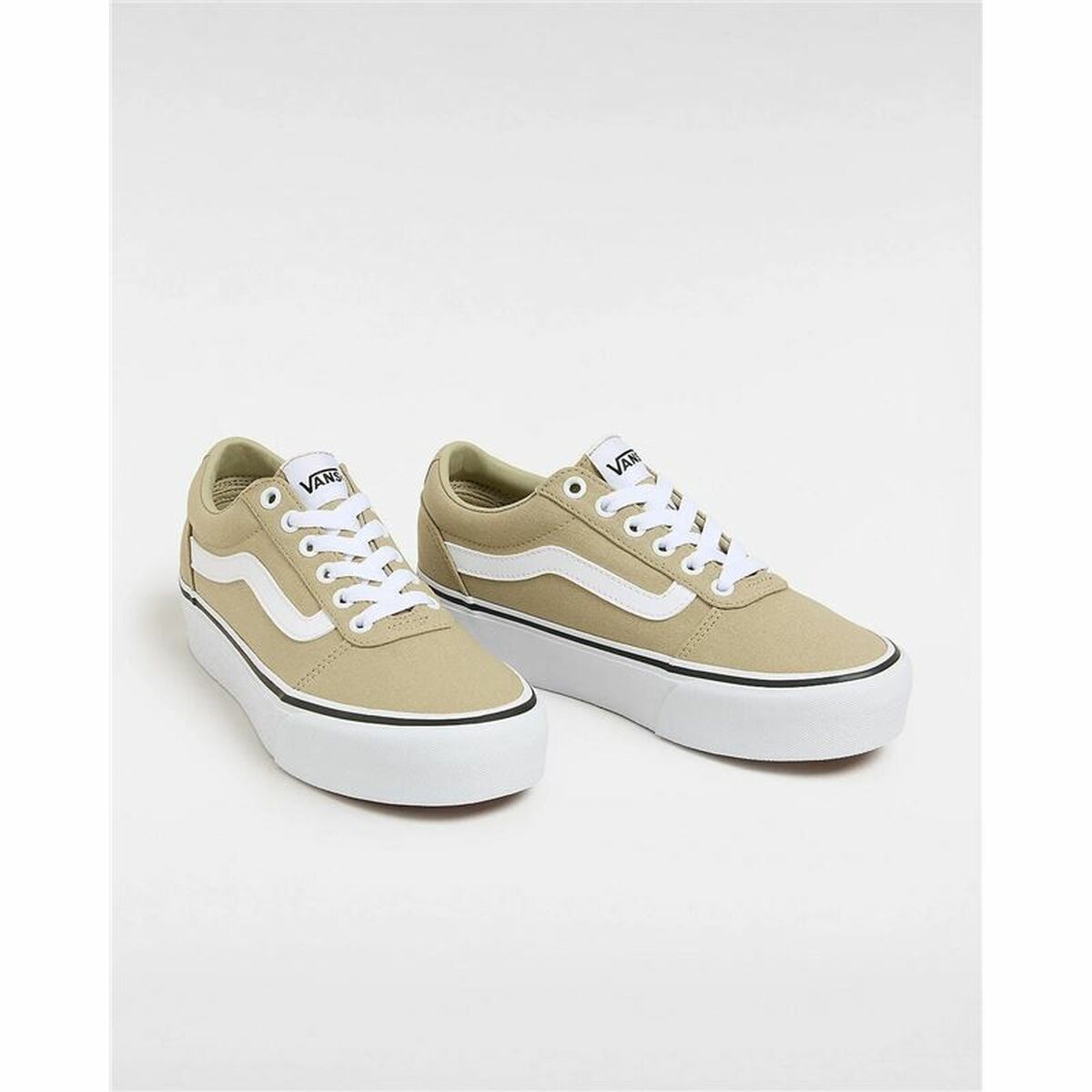 Zapatillas Casual de Mujer Vans Ward Platform Cnvs Elm Beige Marrón claro