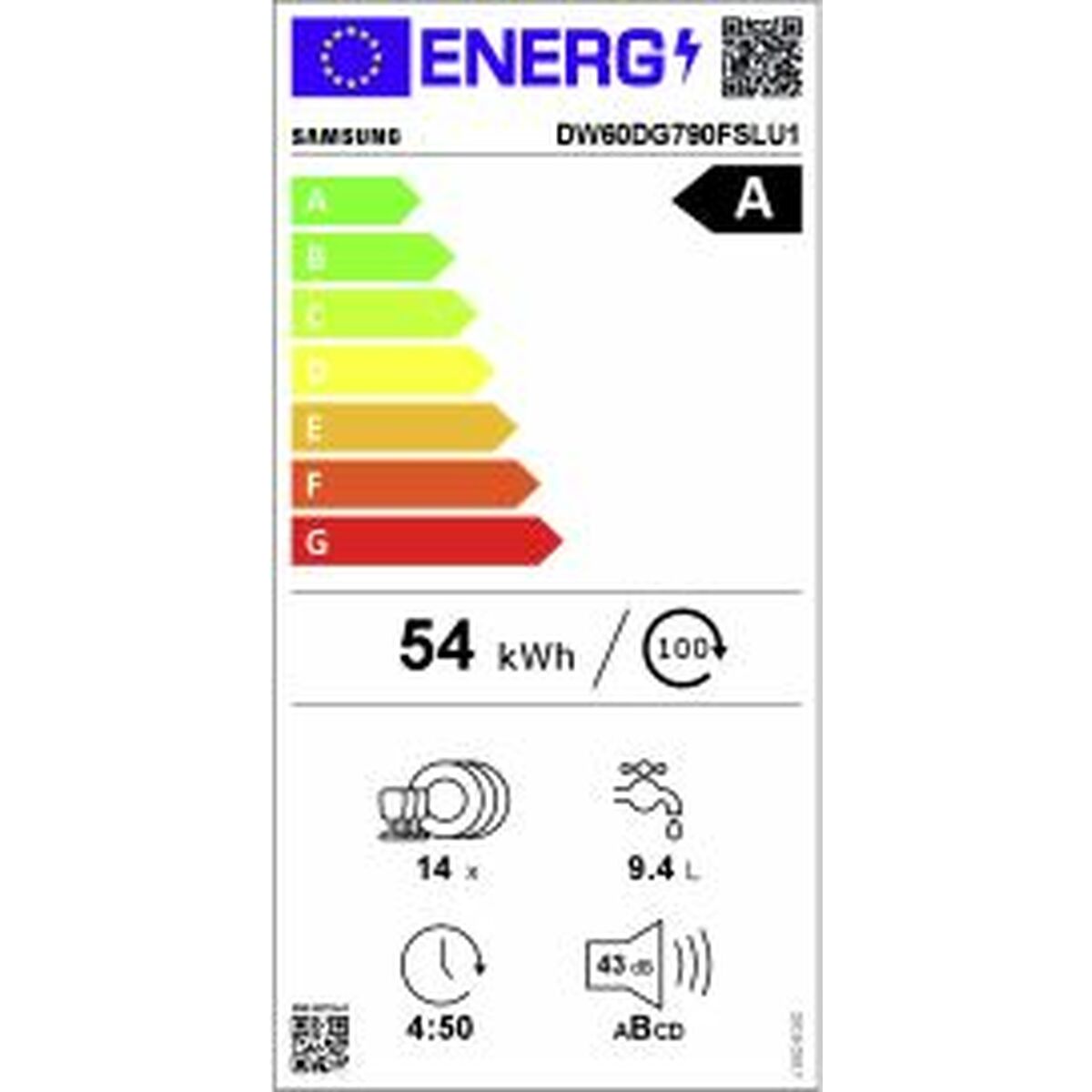 Lavavajillas Samsung DW60DG790FSLU1 Acero 60 cm