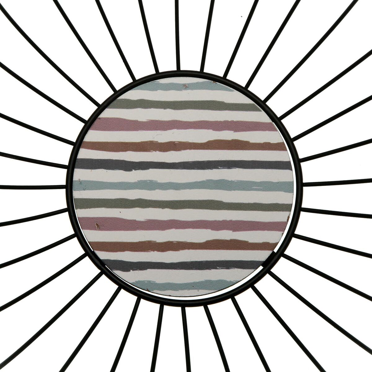 Cesta Multiusos Versa Negro Metal Acero Madera MDF 28 x 11 x 28 cm