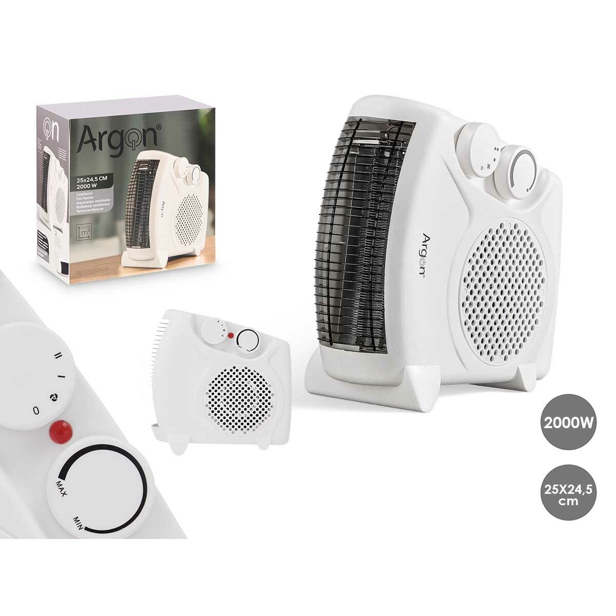 Calefactor Vertical Argon Blanco 2000 W