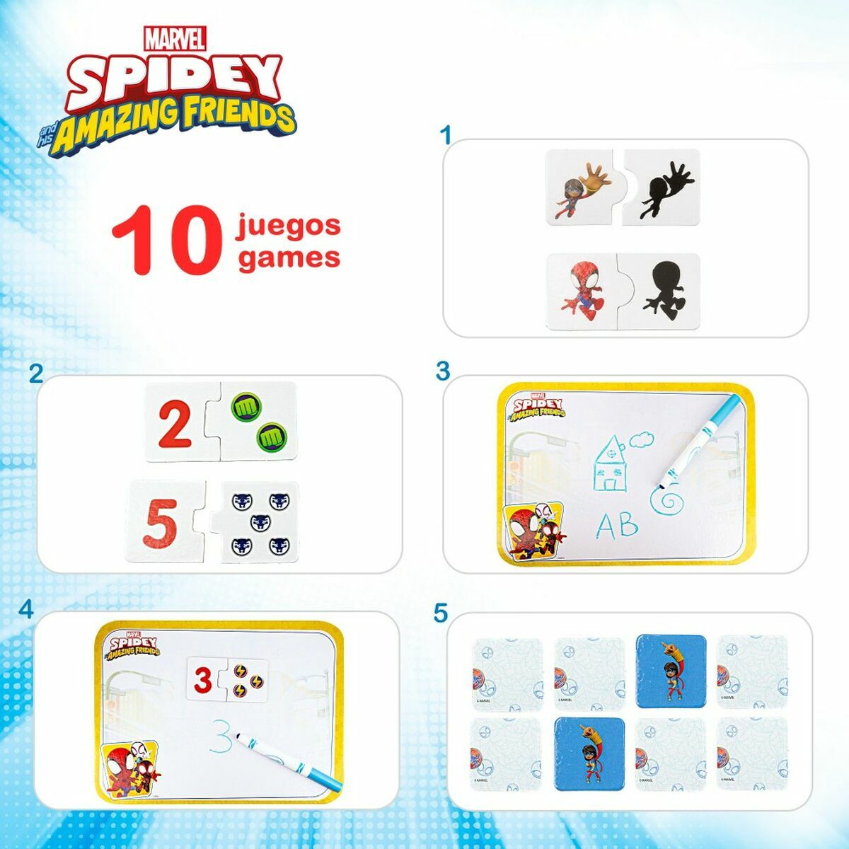 Mesa Multijuegos Spidey 6 Unidades