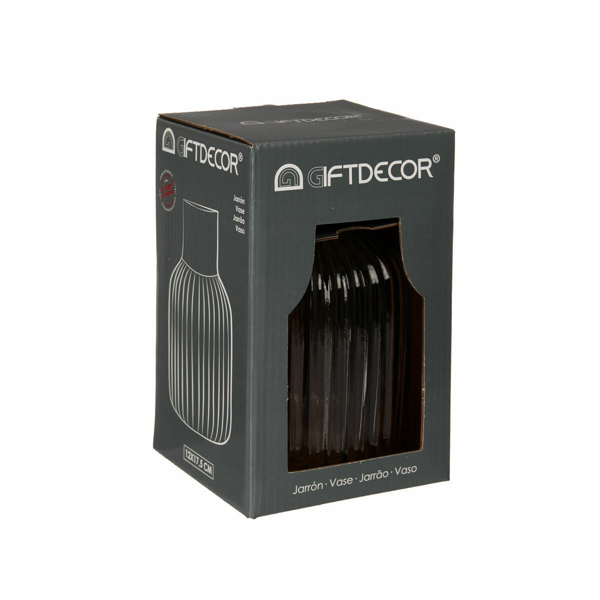 Jarrón Gift Decor Naranja Rayas Plástico 6 Unidades