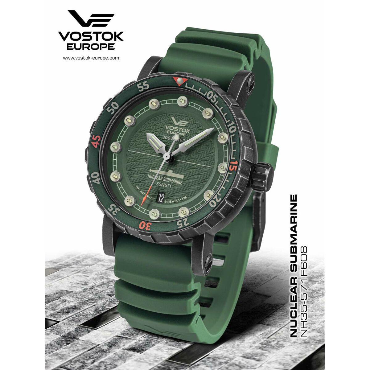 Reloj Hombre Vostok NH35A-571F608 Verde