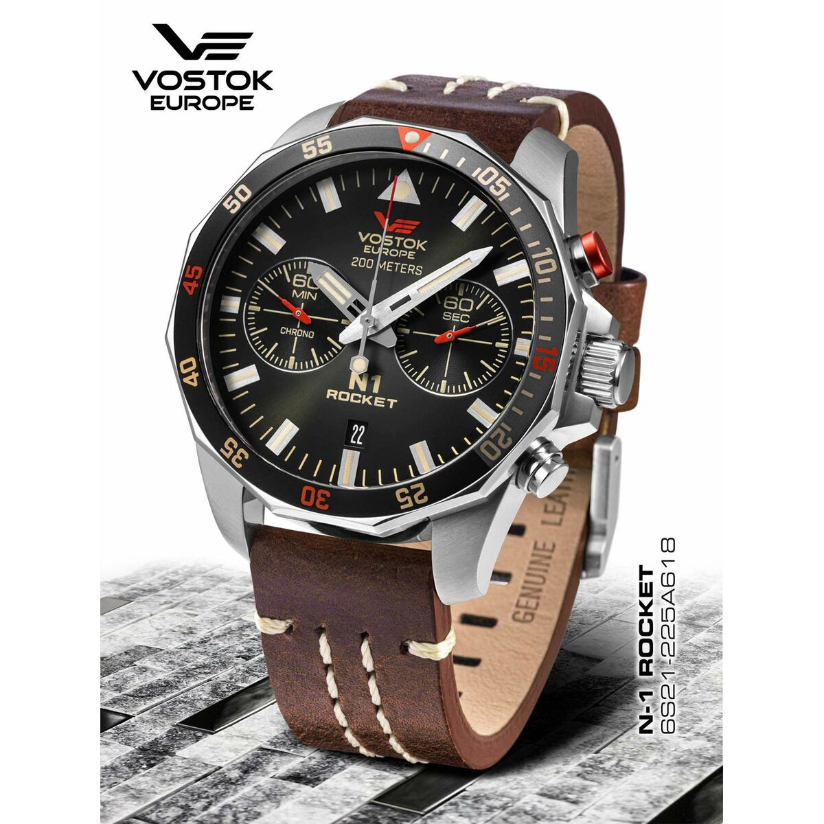 Reloj Hombre Vostok 6S21-225A618 Negro