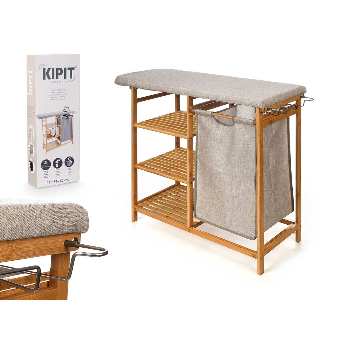 Tabla de Planchar Kipit Crema Tela Bambú